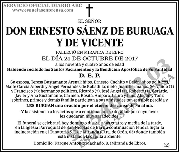 Ernesto Sáenz de Buruaga y de Vicente